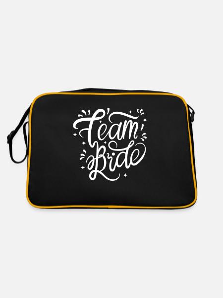 Team Bride en blanc pour votre enterrement de vie de garçon - Sac Retro - noir/or - Dos