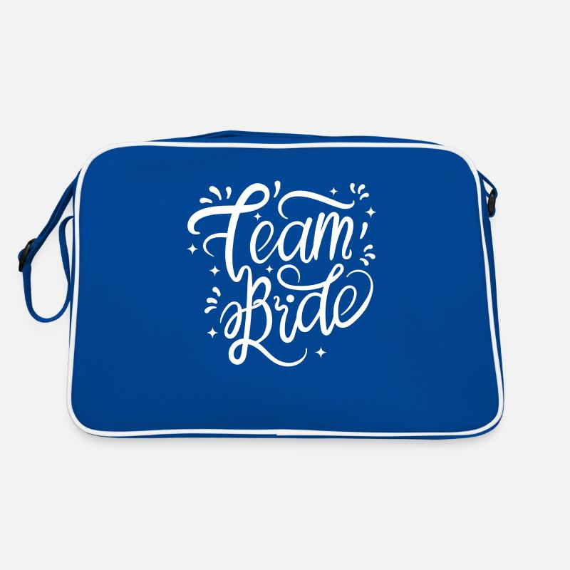 Team Bride in weiß für deinen JGA Retro Tasche