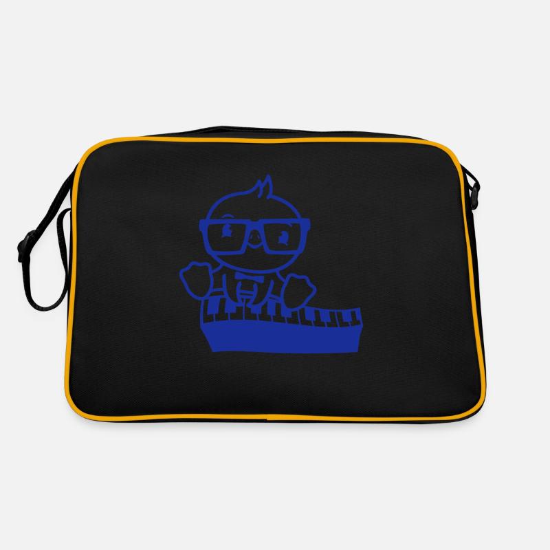 Süßes Nerd Brille Küken Vogel Sitzt auf Keyboard Retro Tasche