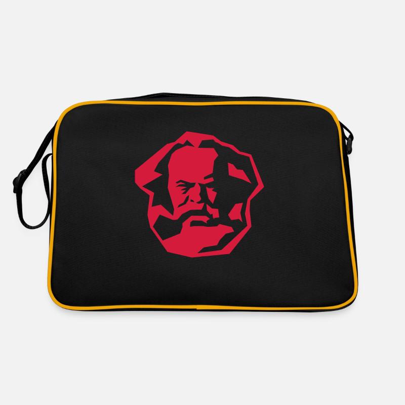 Karl Marx - Retro Tasche - Schwarz/Gold