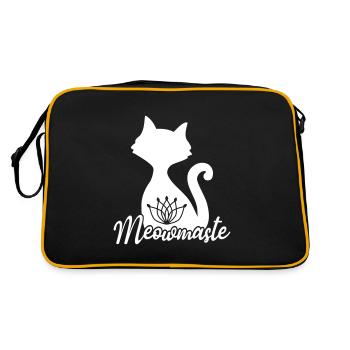 Chat de yoga drôle Om Zen Motif Meowmaste Namaste - Sac Retro - noir/or - Dos