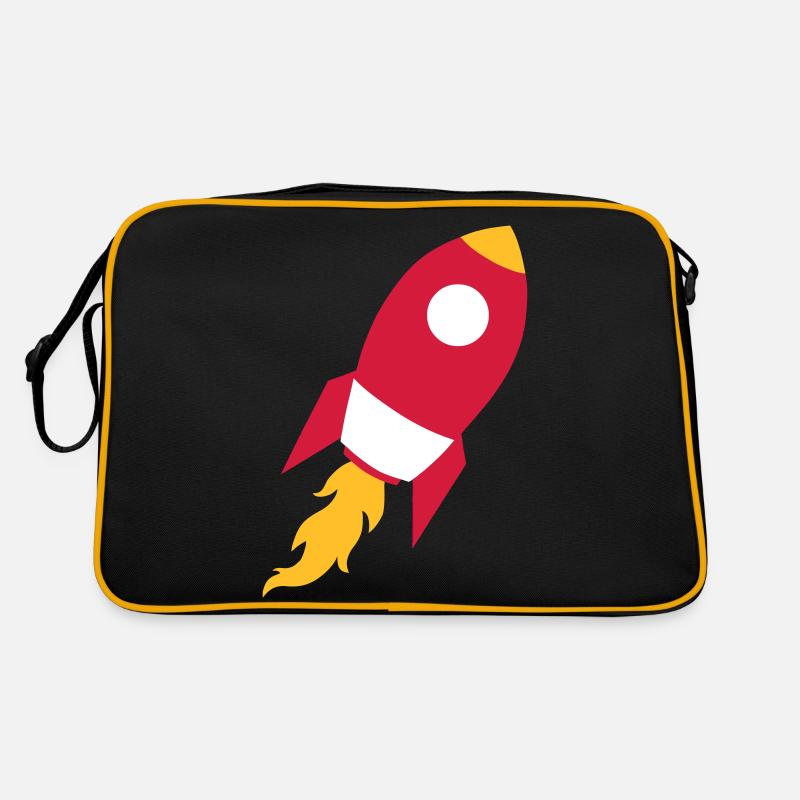 Rakete - Retro Tasche - Schwarz/Gold