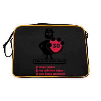 30 Chemise d'anniversaire "Plus de la laisse ..." - Sac Retro - noir/or - Dos