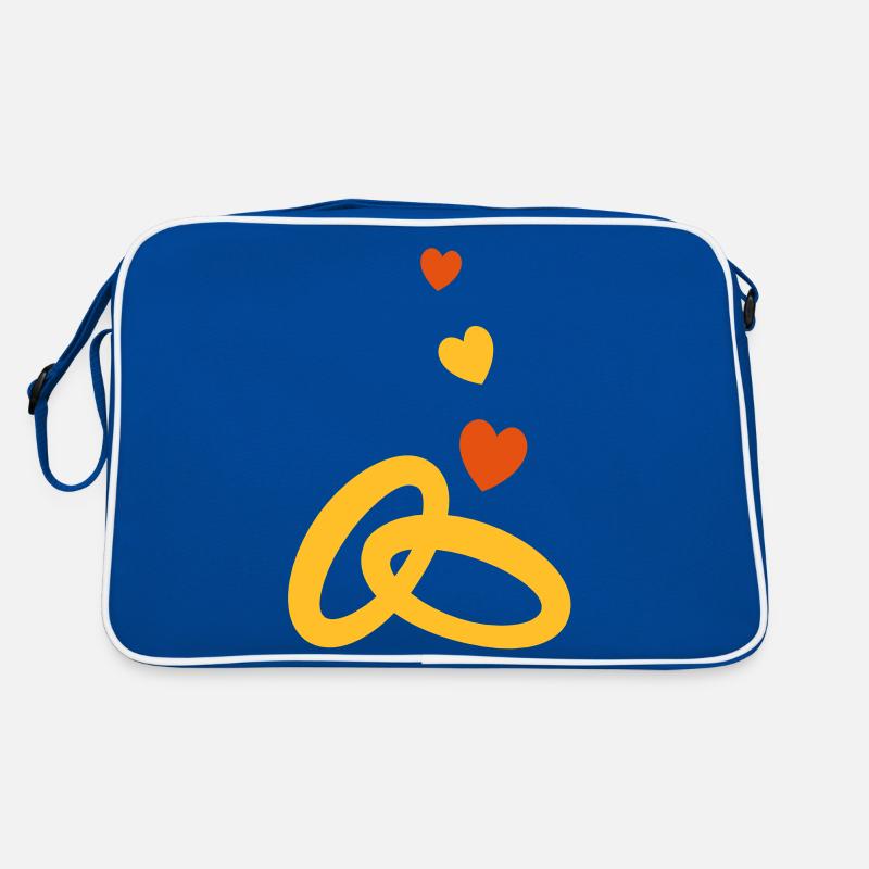 zwei Gold-Ringe mit der Ehe Hochzeit Retro Tasche