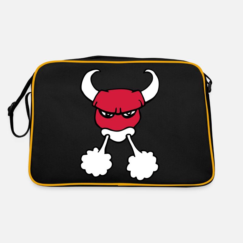 taureau angry bull comics animal from Chicago - Sac Retro - noir/or