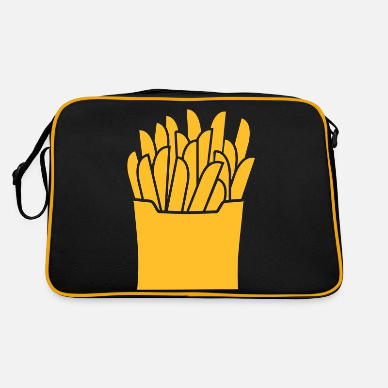 Pommes - Retro Tasche - Schwarz/Gold