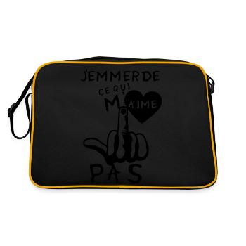 emmerde aime pas fuck doigt insulte coeur - Sac Retro - noir/or - Dos