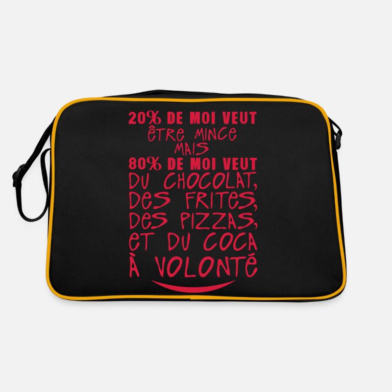 20 80 veut mince chocolat citation volon Sac Retro
