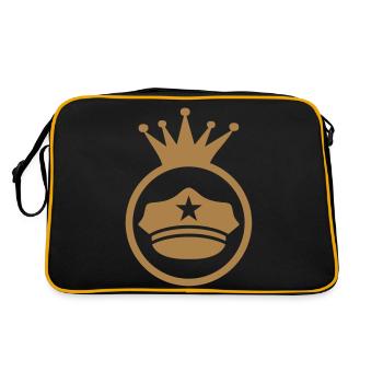 Polizei / Polizist / Police / Sicherheit - Retro Tasche - Schwarz/Gold - Hinten