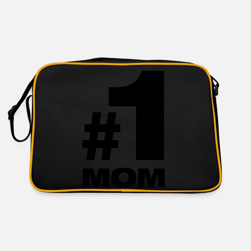 Nummer 1 Mom beste Mama Mutter Mutti Eltern Kinder Retro Tasche