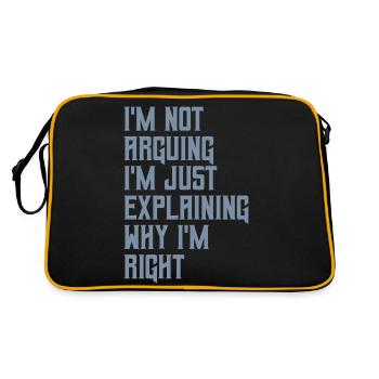 I m not arguing - Retro Bag - black/gold - Back