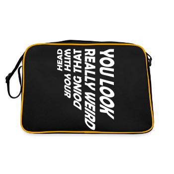 you look really weird - Retro Bag - black/gold - Back