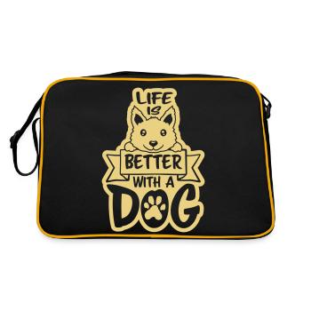 better with a dog - Retro Bag - black/gold - Back