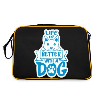better with a dog - Retro Bag - black/gold - Back