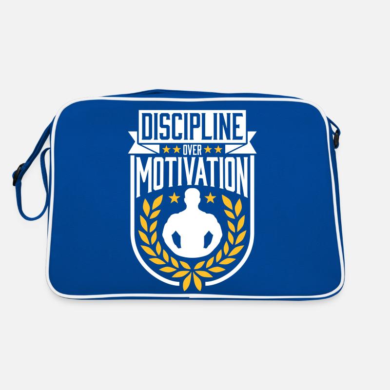 discipline over motivation Zitat Retro Tasche
