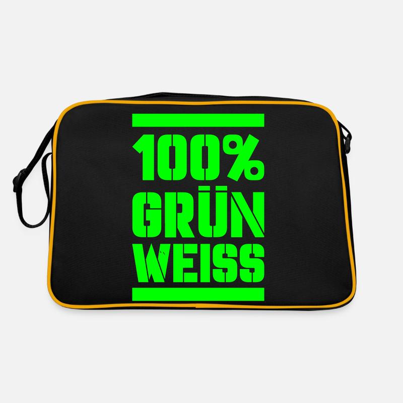 100 grün weiss Retro Tasche