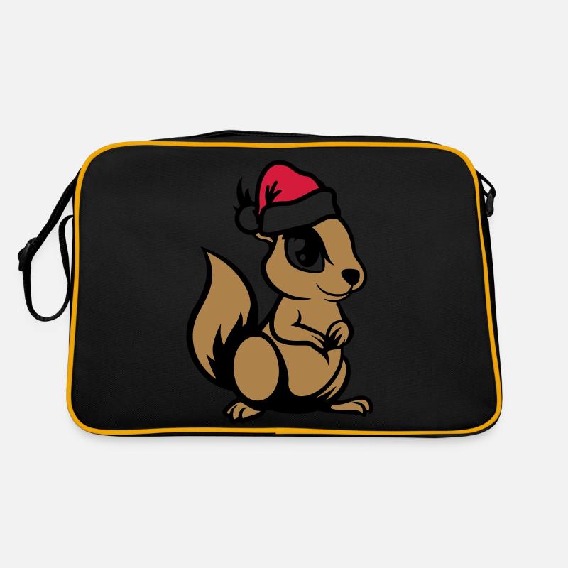 eichhörnchen comic tier weihnachten Retro Tasche