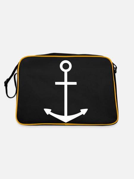 Anker - Retro Tasche - Schwarz/Gold - Hinten