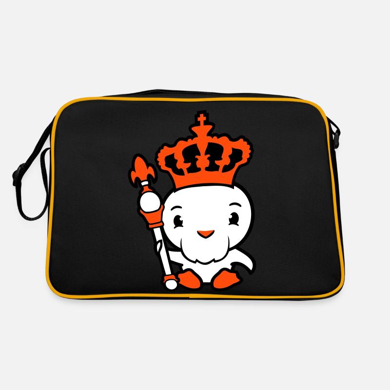 Vogel König Krone Herrscher Bart Alt Königreich Retro Tasche