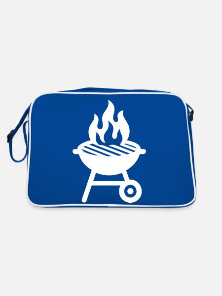 Grill Icon - Retro Bag - blue/white - Back