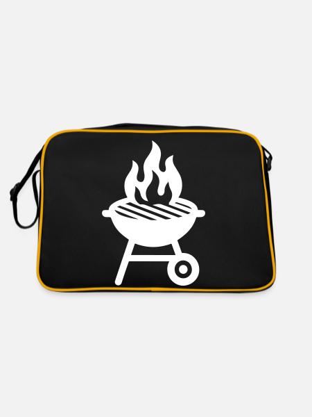 Icône du gril - Sac Retro - noir/or - Dos