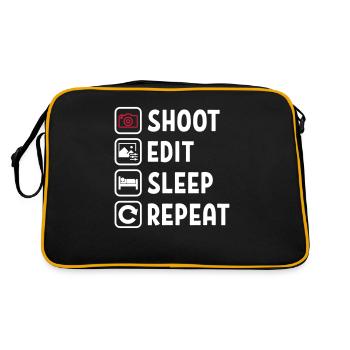Shoot Edit Sleep Repeat - Sac Retro - noir/or - Dos