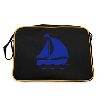 Schiff - Retro Tasche - Schwarz/Gold - Hinten