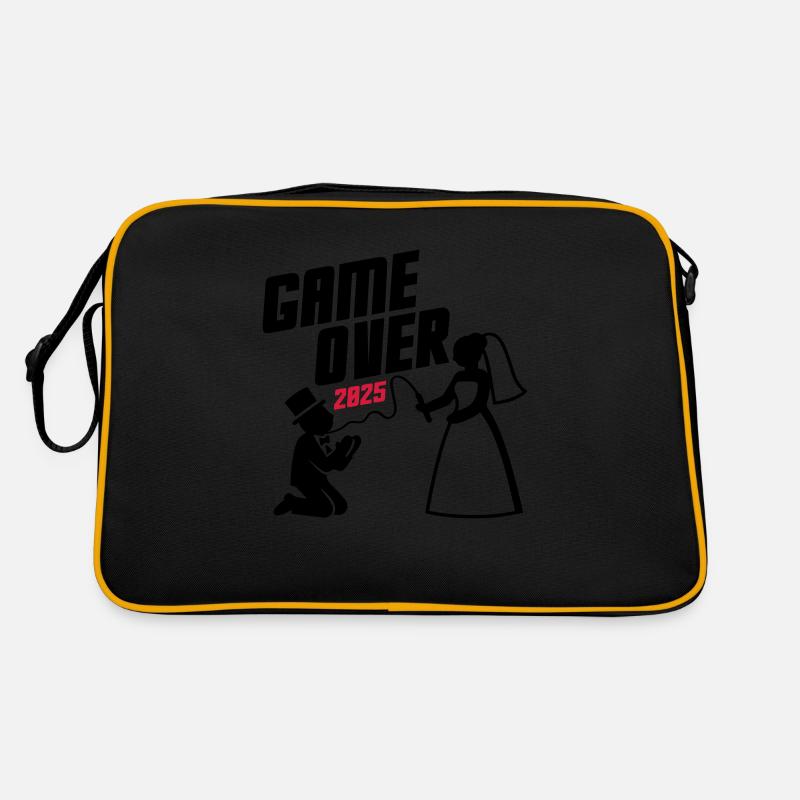 Game Over 2025 Ehe Paar Hochzeit Retro Tasche