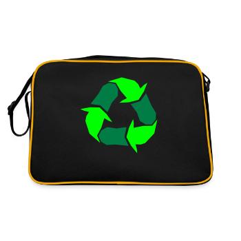 Symbole de recyclage Green Arrows Recyclage des déchets - Sac Retro - noir/or - Dos