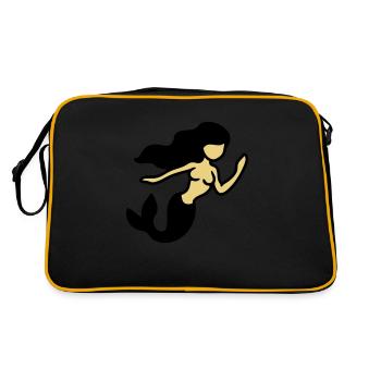 Meerjungfrau - Retro Tasche - Schwarz/Gold - Hinten