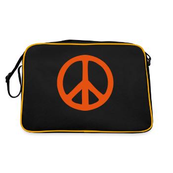 peace symbol orange - Retro Tasche - Schwarz/Gold - Hinten