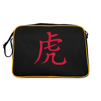 Tiger Chinese zodiac sign tiger - Retro Bag - black/gold - Back
