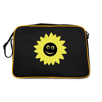sonnenblume - Retro Tasche - Schwarz/Gold - Hinten