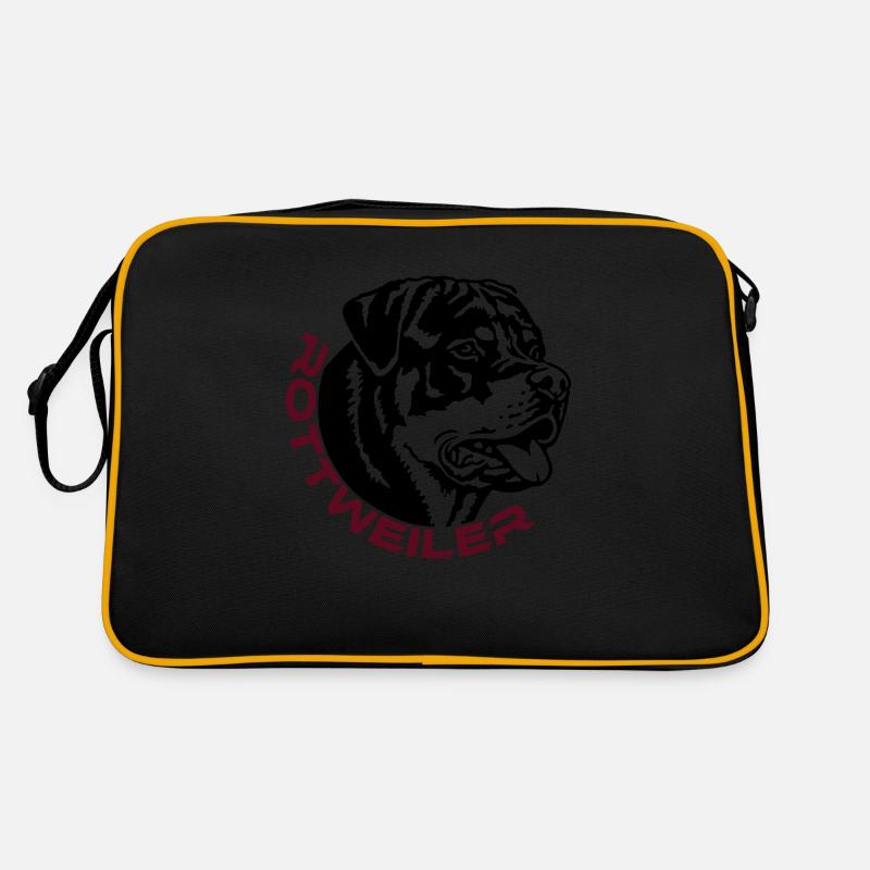 570 Rottweiler Rüde - Retro Tasche - Schwarz/Gold
