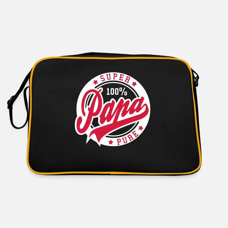 100 pour cent SUPER PAPA PURE 2C - Sac Retro - noir/or