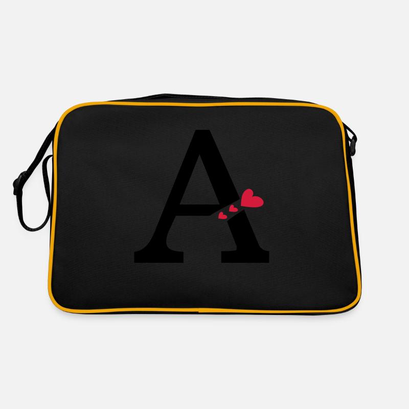 Capital letter A with hearts Retro Bag
