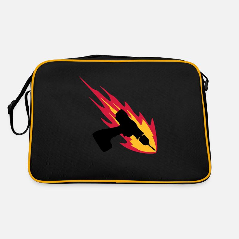 Cordless Drill On Fire Retro Tasche