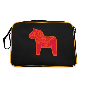 Cheval de Dalécarlie dalécarlien Dalahast Suède - Sac Retro - noir/or - Dos