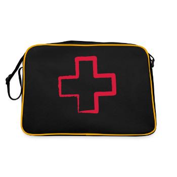 Cool Switzerland Cross Design - Retro Bag - black/gold - Back