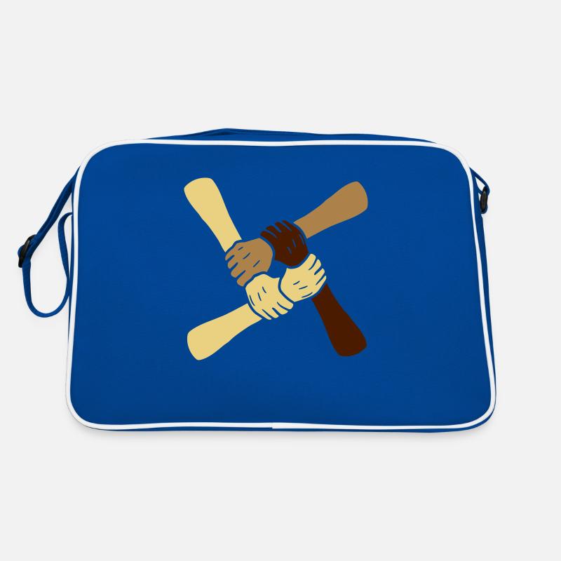 couleur de peau différente paix sans racisme à la main Sac Retro