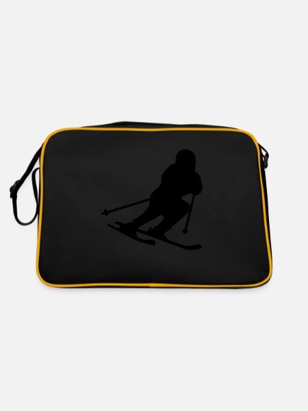 Ski - Retro Tasche - Schwarz/Gold - Hinten