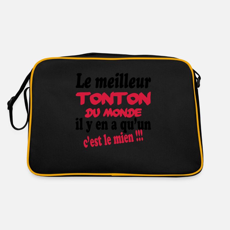 Le meilleur tonton du monde c'est le mien !!! - Sac Retro - noir/or