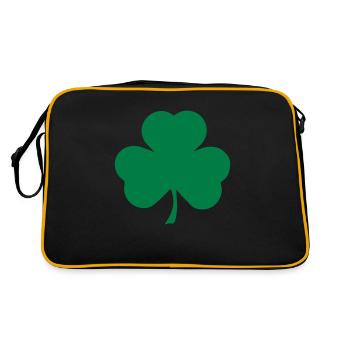 Clover, Shamrock - Retro Bag - black/gold - Back