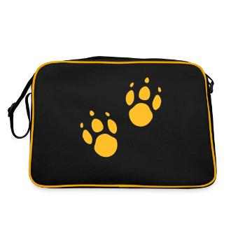 Animal trail Empreinte de pattes Amoureux des animaux - Sac Retro - noir/or - Dos
