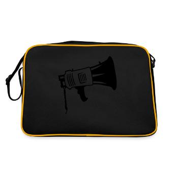 Haut-parleur de symbole de propagande mégaphone - Sac Retro - noir/or - Dos