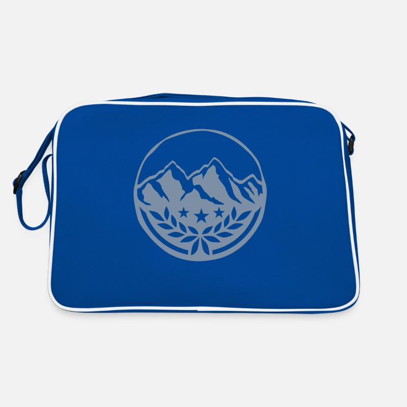 Stempel Lorbeerkranz Berge Landschaft Retro Tasche