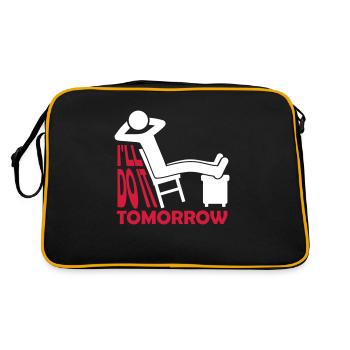 do it tomorrow Zitat - Retro Tasche - Schwarz/Gold - Hinten