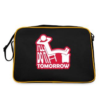do it tomorrow Zitat - Retro Tasche - Schwarz/Gold - Hinten