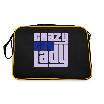 Chat fou Dame Texte Folle Femme Chats Amour - Sac Retro - noir/or - Dos