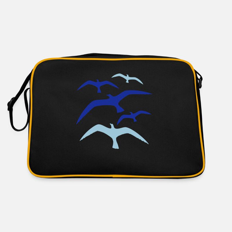 Mouettes volée d’oiseaux beaucoup d’oiseaux volant 5 oiseaux de mer Sac Retro